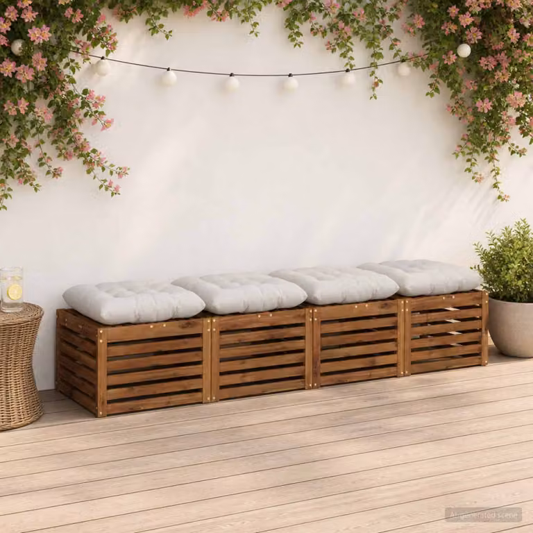 vidaXL Cuscini per Seduta VIANEN 4 pz 100% Poliestere Bianco