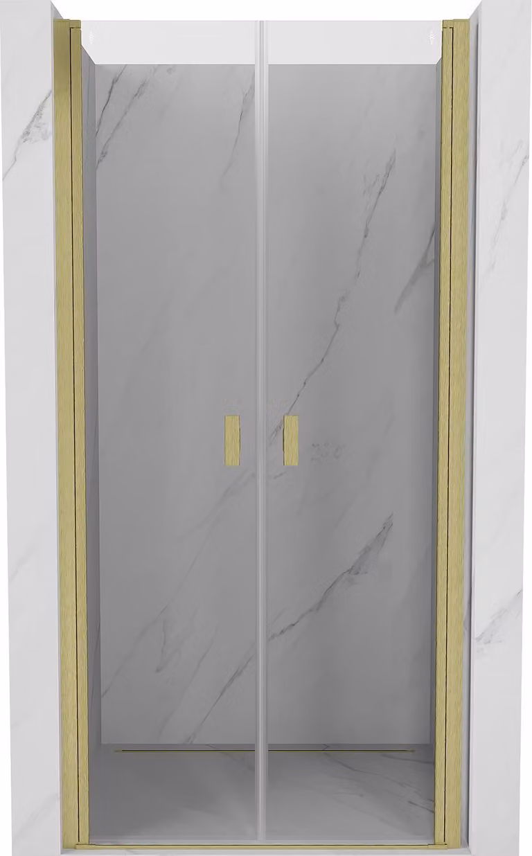 Mexen Mist porta doccia a battente 95 cm, trasparente, oro spazzolato - 8A7-095-000-55-00