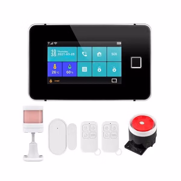 Sistema di allarme domestico con display, TUYA, touchscreen, sensori, telecomandi