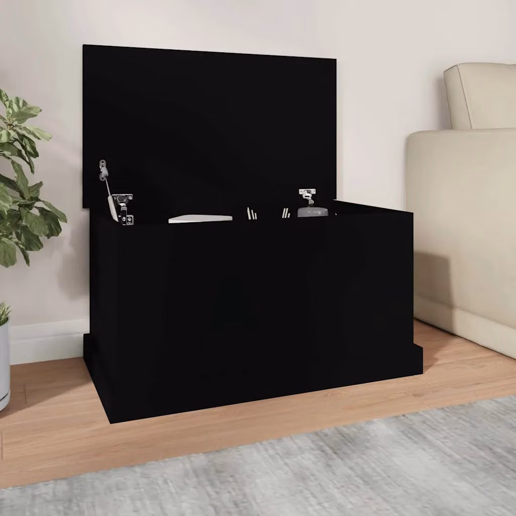 vidaXL Contenitore Portaoggetti Nero in Legno Multistrato L 70 cm x P 40 cm x H 38 cm