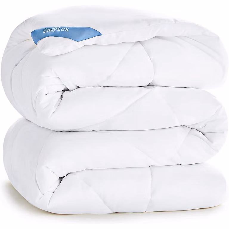 Copertura per letto, 220x240 cm, in microfibra, 300 g/m², adatta per tutte le stagioni, colore bianco