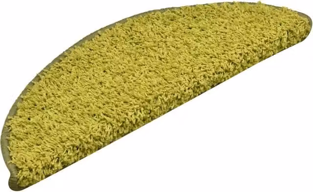 Set di 30 tappetini per scale semicircolari DESIGN IN in polipropilene verde, antiscivolo e fonoassorbenti, L: 56 cm, P: 20 cm, H: 3 cm