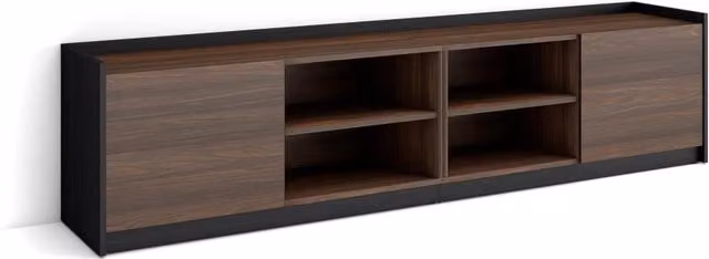 Mobile TV Soggiorno, 207x50x37 cm, Per TV fino a 80", Mobile Soggiorno, Rovere scuro e Nero
