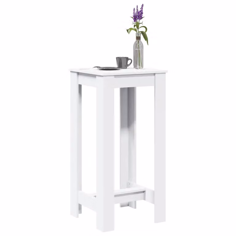 vidaXL Tavolo da Bar Moderno Bianco in Truciolato e MDF L/P/H: 51 x 50 x 103,5 cm
