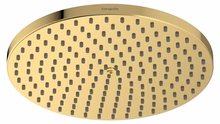 Doccia a soffitto da 240 mm, tecnologia PowderRain, sistema EcoSmart, funzione QuickClean, finitura Gold