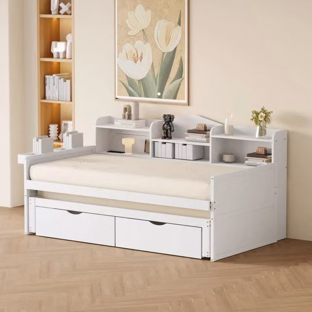 letto in legno bianco 90 x 200 cm