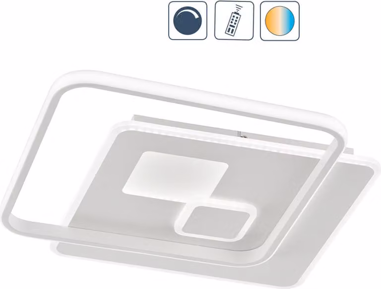 Plafoniera LED bianca, dimmerabile, telecomando CCT, L 48 cm