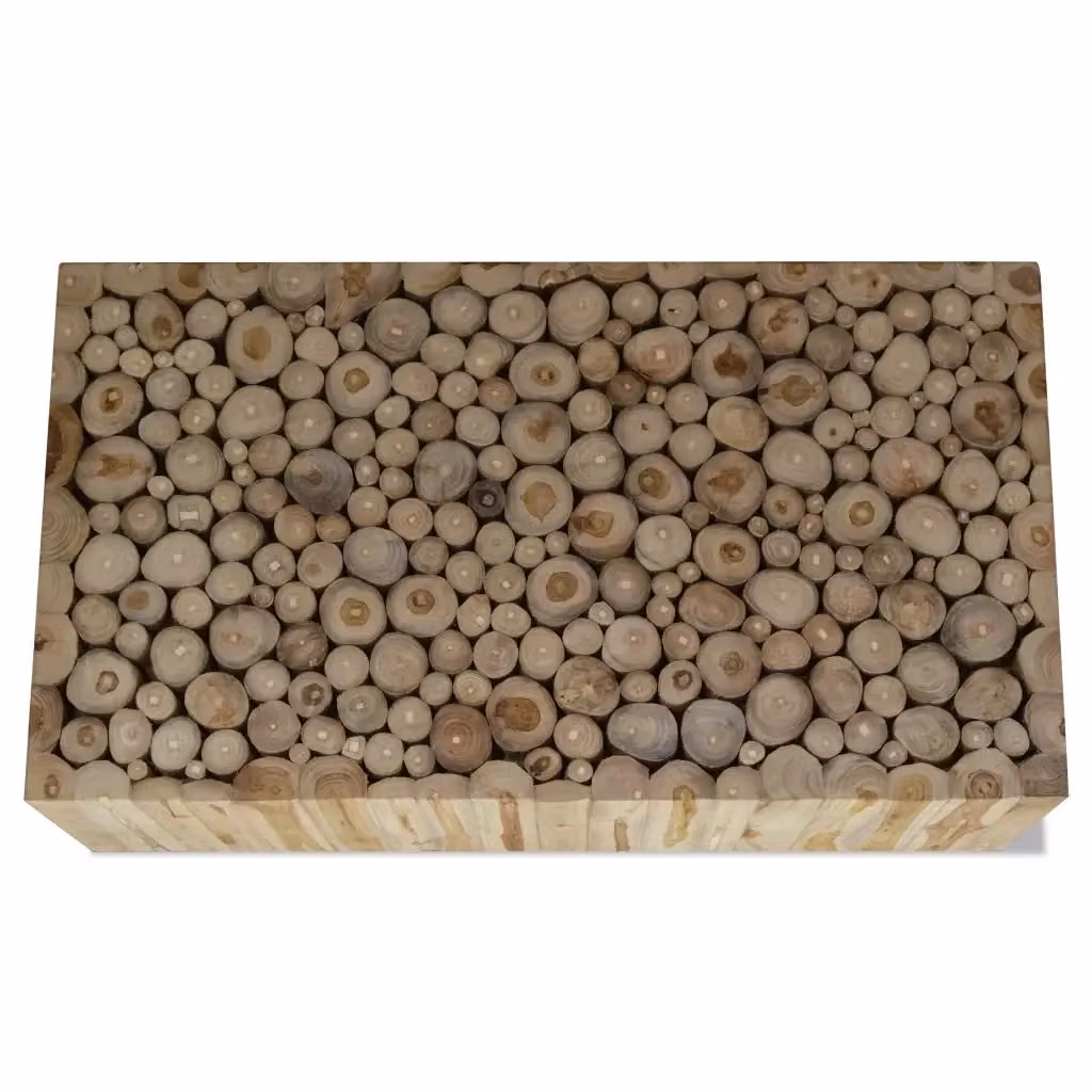 Tavolino da salotto rettangolare in legno di teak vidaXL marrone rustico L: 90 cm, P: 50 cm, H: 30 cm – 2