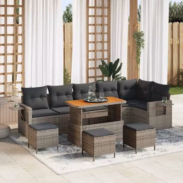 Set Divano da Giardino 12 pz Grigio polyrattan 3363723