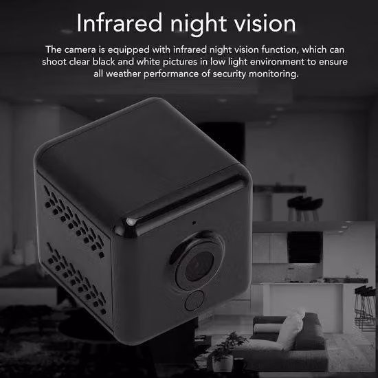 Piccola telecamera da interni con app, sistema di monitoraggio magnetico per neonati con visione notturna e sensore di movimento per uso domestico