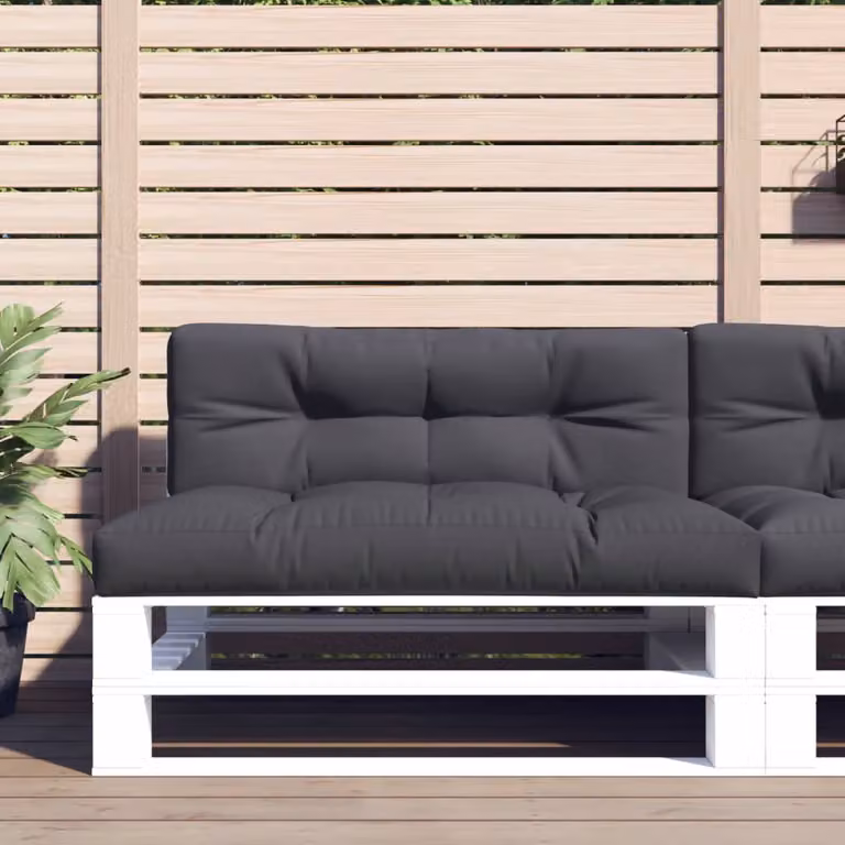 vidaXL Cuscino per Pallet Antracite in Poliestere, Resistente ai Raggi UV e Idrorepellente, L/P/H: 120 x 40 x 12 cm