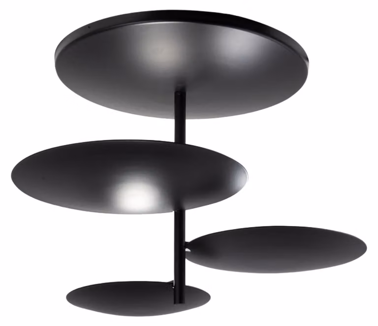 Plafoniera Simplon LED 3x15,5W Integrato 5180 lm 3000K Dimmerabile a taglio di fase, Struttura in metallo, IP20, Classe 1 - Nero
