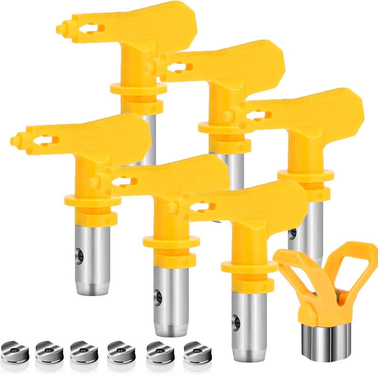 Omgoods - Set di 6 ugelli senza aria con guarnizione terminale per pistole a spruzzo