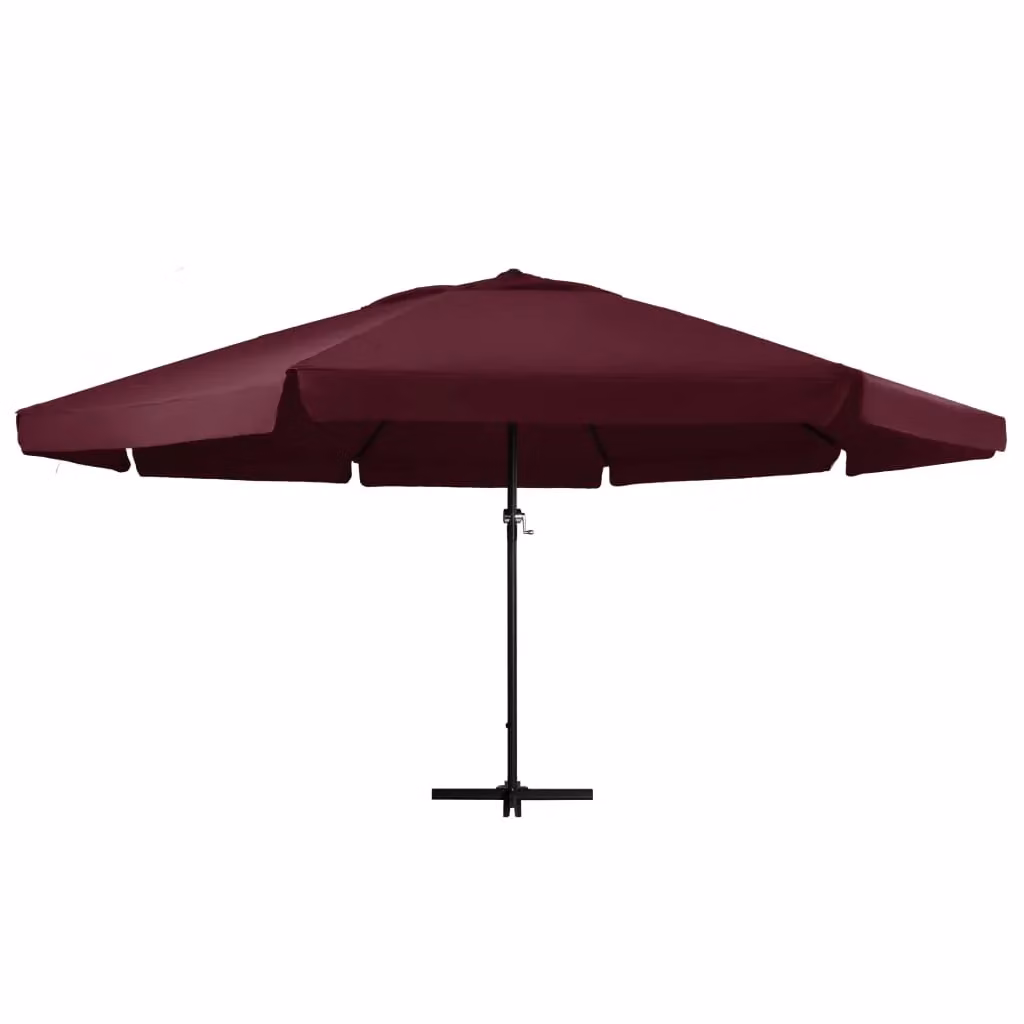 Ombrellone da esterno con palo centrale in alluminio e copertura in poliestere rosso 600 cm – 2