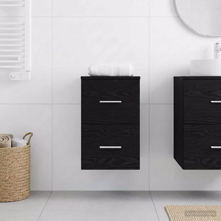 Armadio da bagno moderno vidaXL In-between nero opaco L: 30 cm, P: 41 cm, H: 50 cm