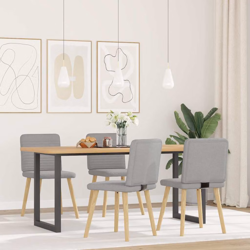vidaXL Sedie da Pranzo 4 pz Grigio Nuvola in Tessuto