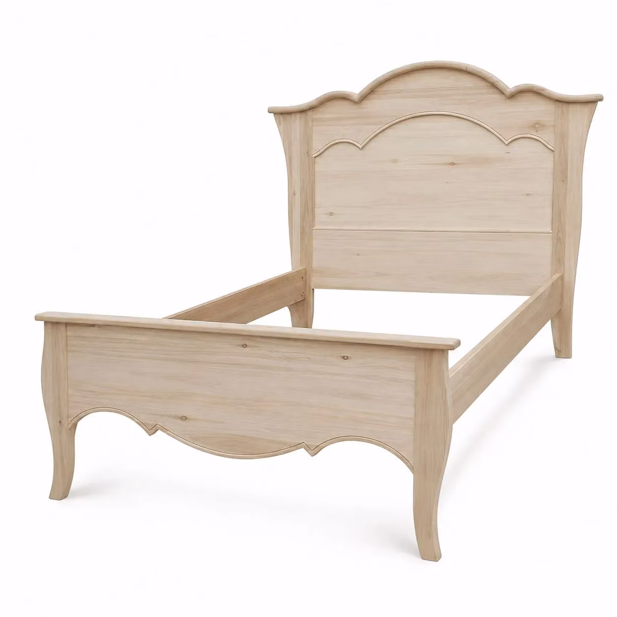 Letto 1 piazza e mezza in legno di pino grezzo stile arte povera Mobili 2G L/P/H: 157 x 211 x 119 cm – 1