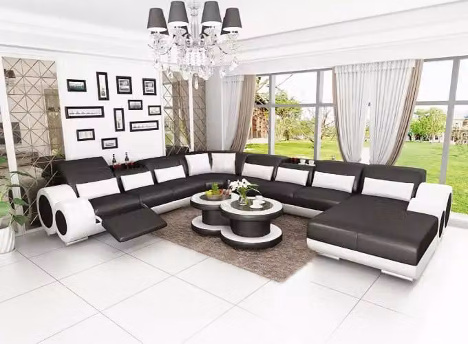 Moderne Wohnlandschaft Ecksofa Design Sofa Sitz Garnituren Polster Eckcouch