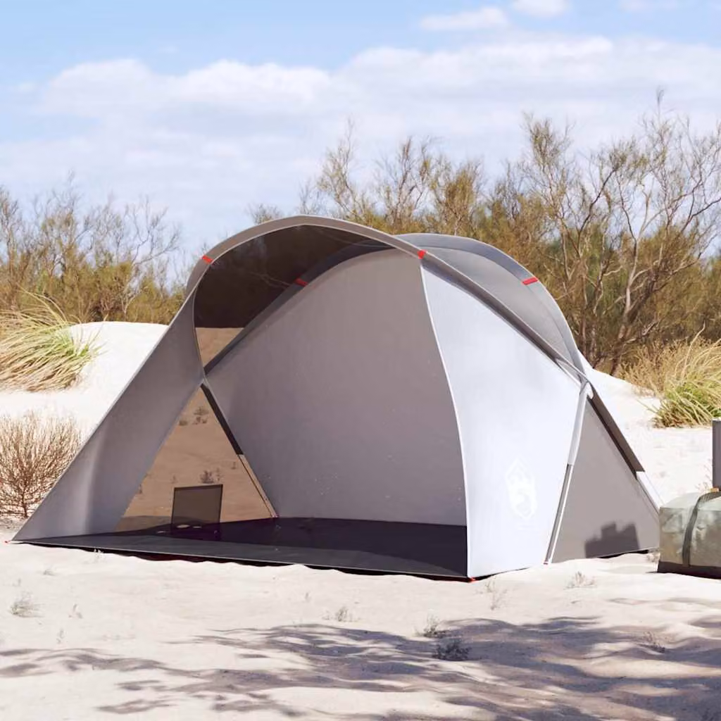 Tenda da spiaggia pop-up vidaXL per 2 persone, impermeabile, grigia, L/P/H: 225 x 158 x 115 cm