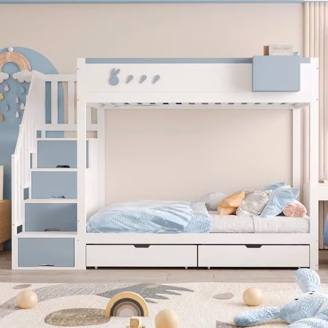 Letto a castello con funzioni integrate legno 90x200 cm