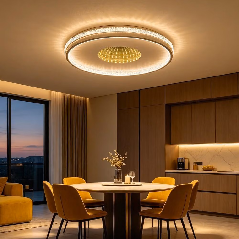Pannello LED Infinity RGB con telecomando, effetto tunnel 3D, possibilità di accendere e regolare l'intensità luminosa delle singole sezioni, dimmerabile dal 10% al 100%, temperatura di colore regolabile da 1800K a 12000K, modello 3D-001