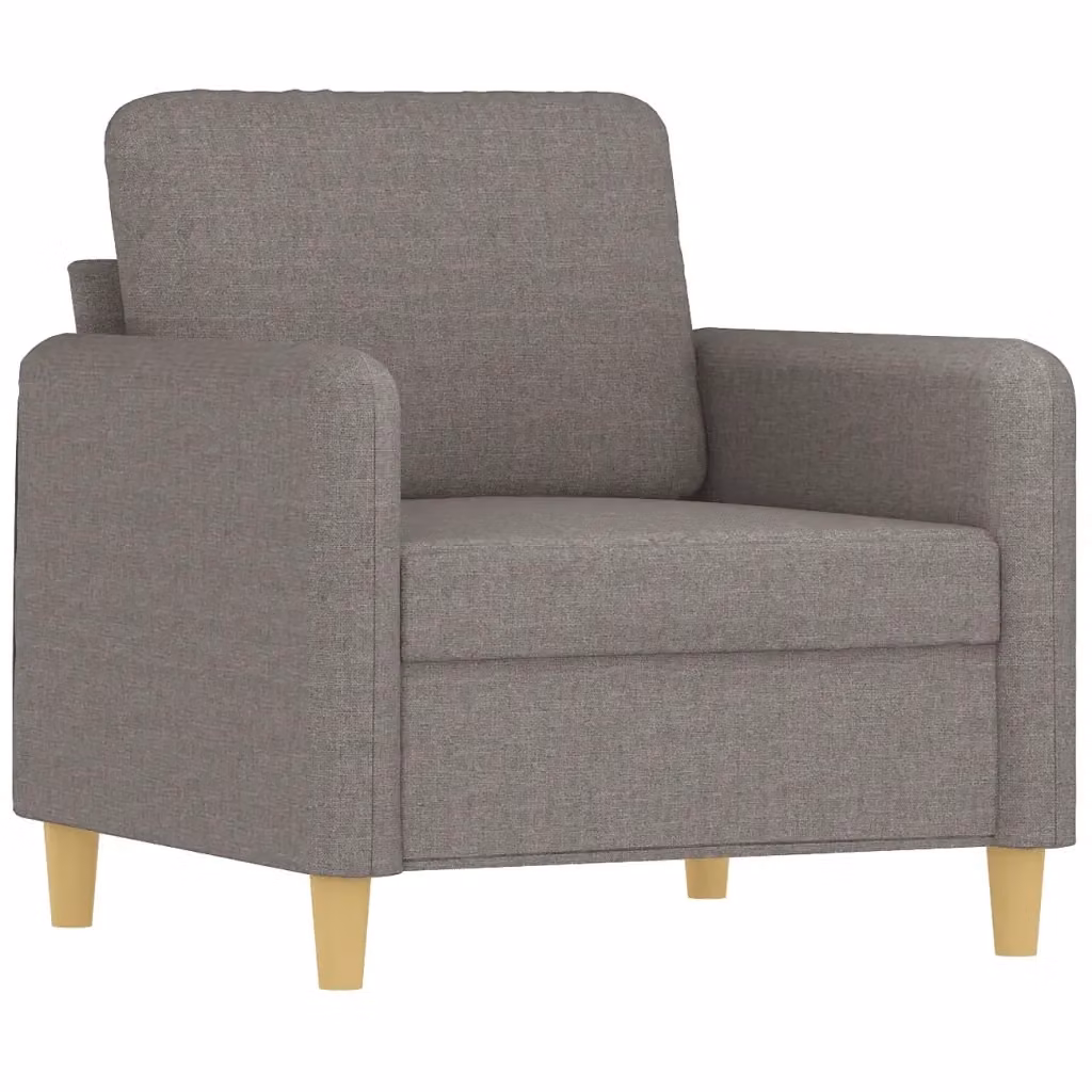 Poltrona moderna vidaXL in tessuto beige e grigio con struttura in metallo e braccioli – 2
