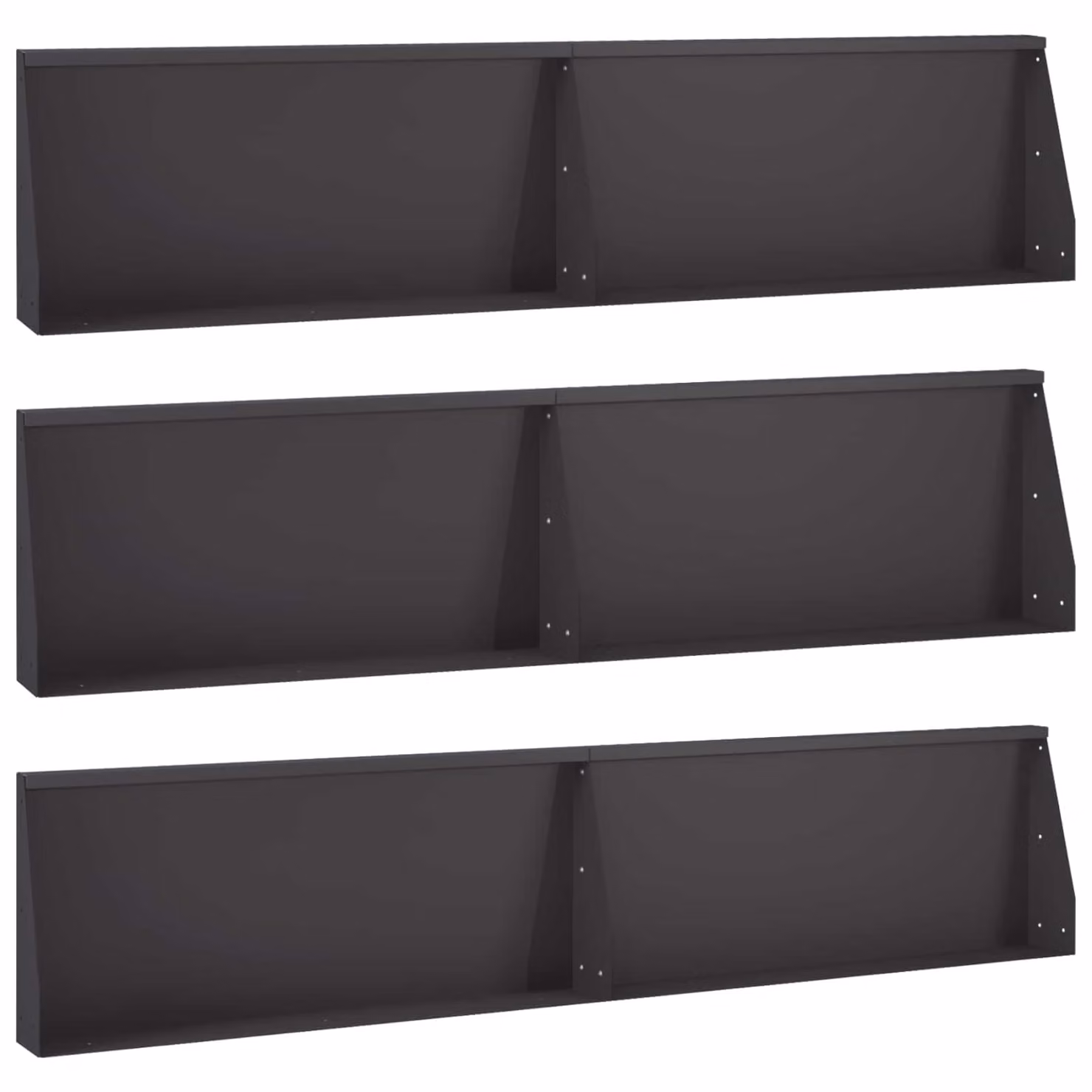 Set di 6 aiuole rialzate vidaXL in acciaio nero per giardino ornamentale L: 100 cm, P: 12 cm, H: 50 cm