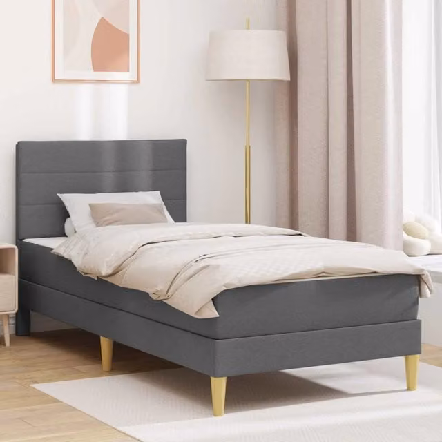 Struttura del letto-Giroletto Grigio scuro 90 x 200 cm Poliestere