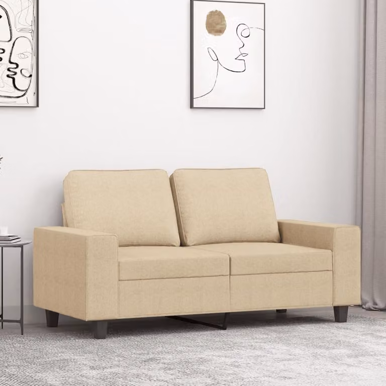 Divano Maison Exclusive, due posti, color crema, 120 cm, rivestito in tessuto