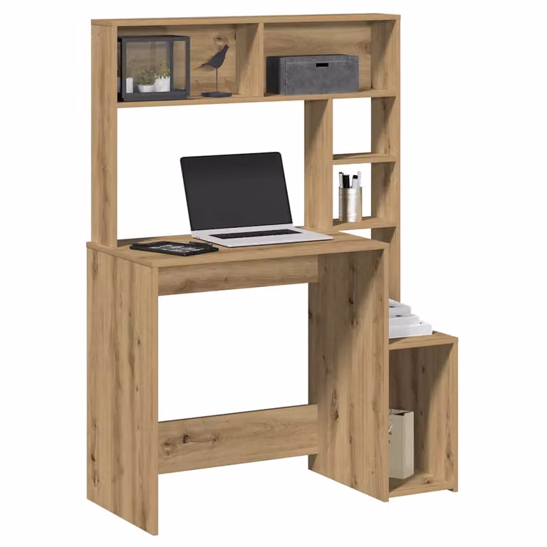 Scrivania con mensole vidaXL in stile moderno, colore marrone, L/P/H: 100 x 45 x 140 cm