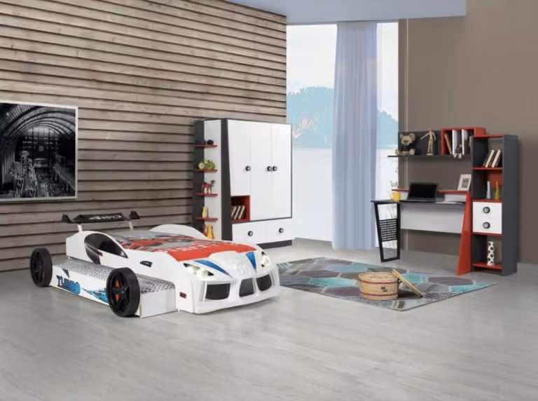 Lettino bianco per passeggino Camera da letto di design Lettino in plastica per auto