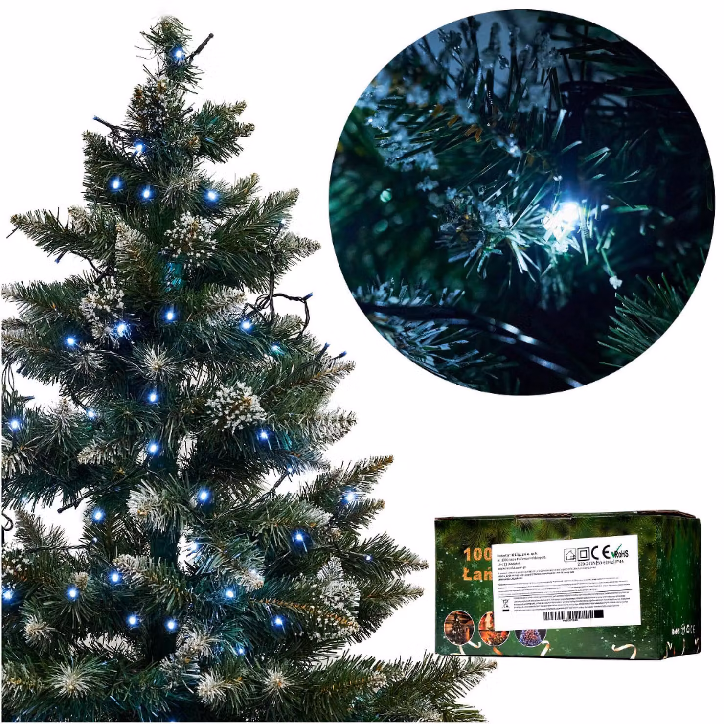 Catena luminosa a LED da 10 m 100 LED bianco freddo