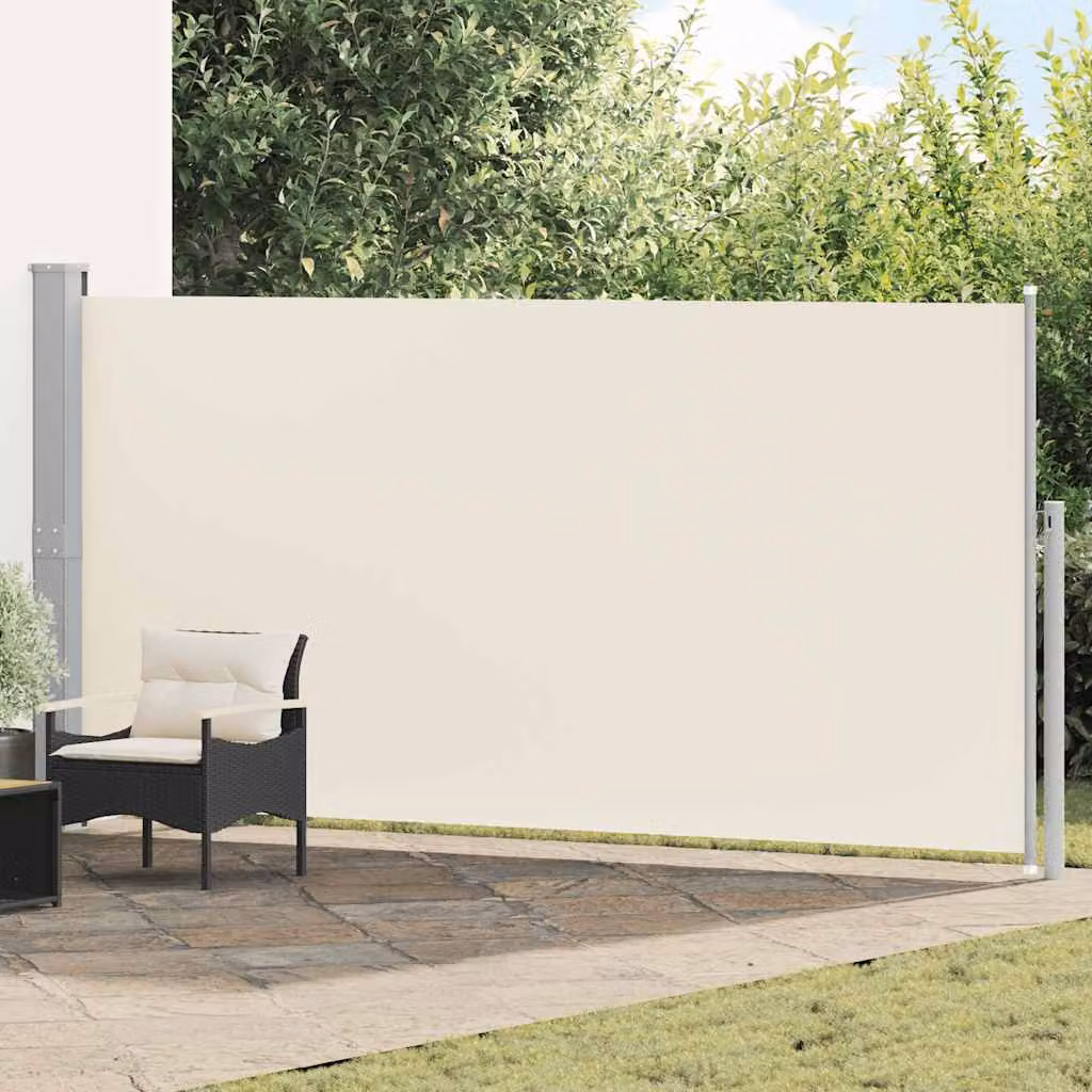 Tenda da sole laterale retrattile vidaXL in poliestere e acciaio, colore beige, L: 514 cm, H: 160 cm