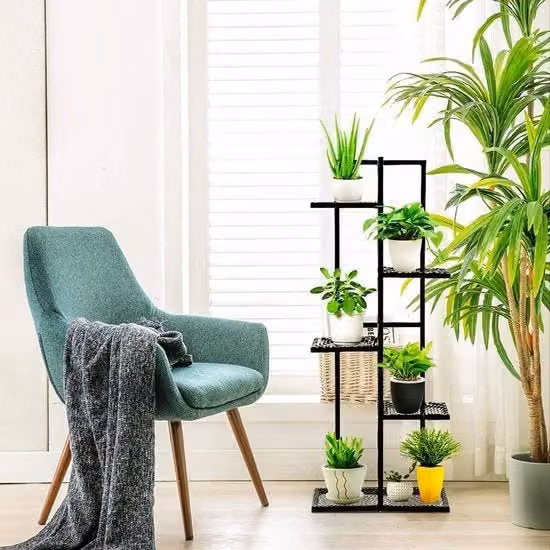Standaarde per piante per interni ed esterni - display per piante - piattaforme a più livelli per piante - supporto per piante in legno - per angoli, salotti, balconi, patio, giardini (S)