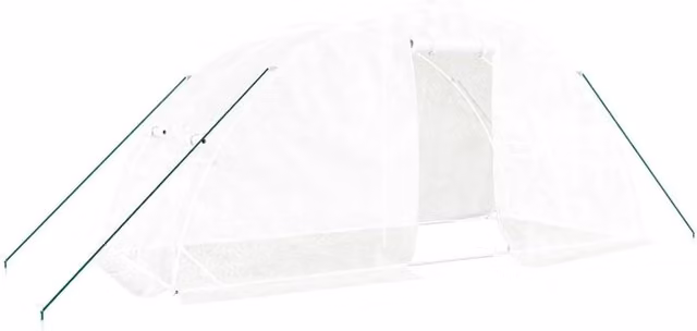 Tenda da serra per piante, fiori e ortaggi con struttura in acciaio e copertura in polietilene, bianca, L/P/H: 5 x 2 x 2,3 m