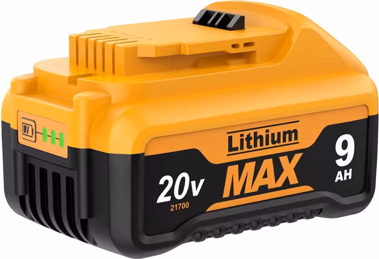 Batteria di ricambio per DeWalt 20V, DCB200, 9000 mAh 21700 Li-Ion, beige, compatibile con DCB182/DCB180/DCB181