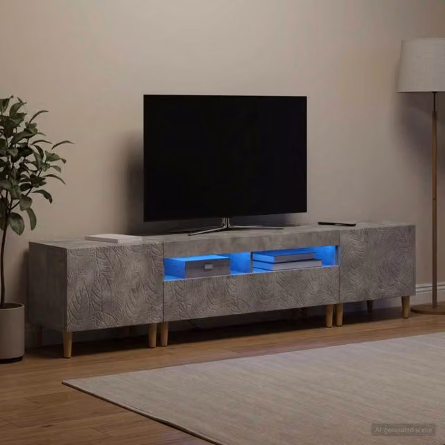 Mobile TV LED a 3 pezzi DELFT Grigio Cemento 3416760