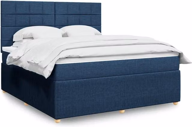 Letto Ibrido con Giroletto a Molle e Materasso vidaXL, Colore Blu e Bianco, L/P: 180 x 200 cm – 1