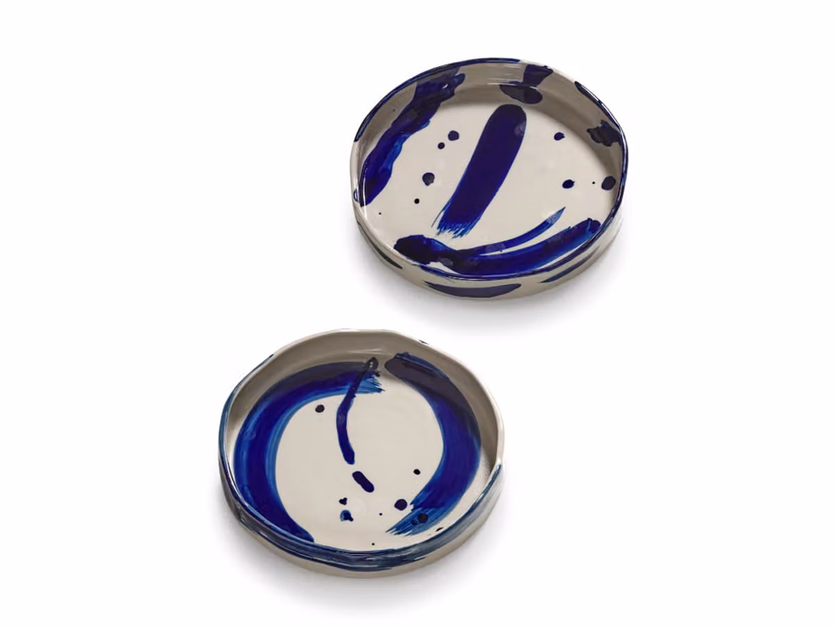 Sophia Blue Beige Piatto Pasta - Set da 2