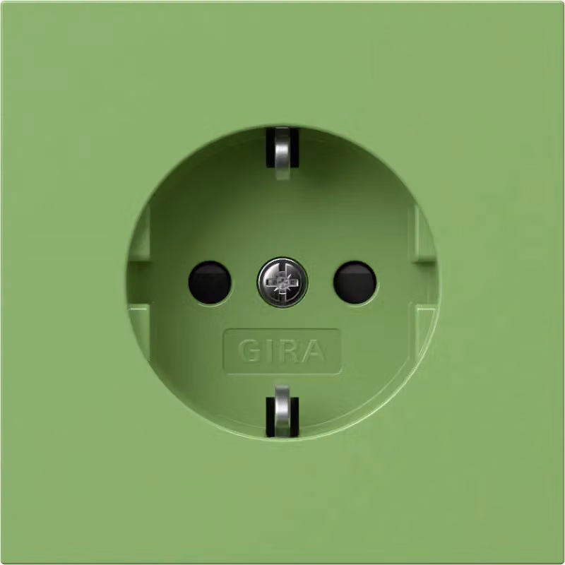 Gira Presa SCHUKO SP SV con interruttore a pulsante, verde 4453707