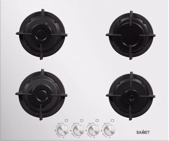 Piano cottura in vetro 4 fuochi Venere 60 bianco Samet