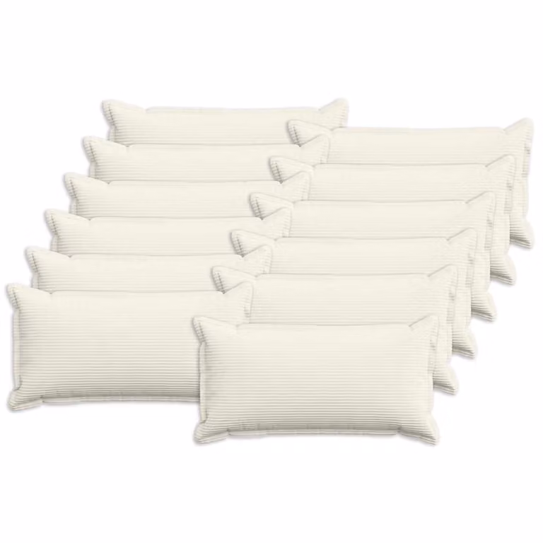 Set di 12 federe vidaXL HOUTEN in velluto a coste, colore beige, L 80 x P 40 cm