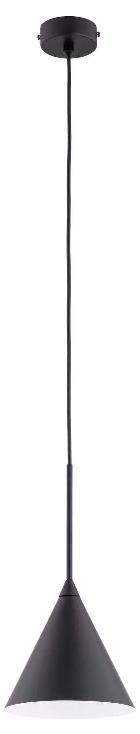 Lampada a sospensione FABO nera 1xE27x15W in metallo, dimensioni: 90x17x17 cm, IP20, Alfa