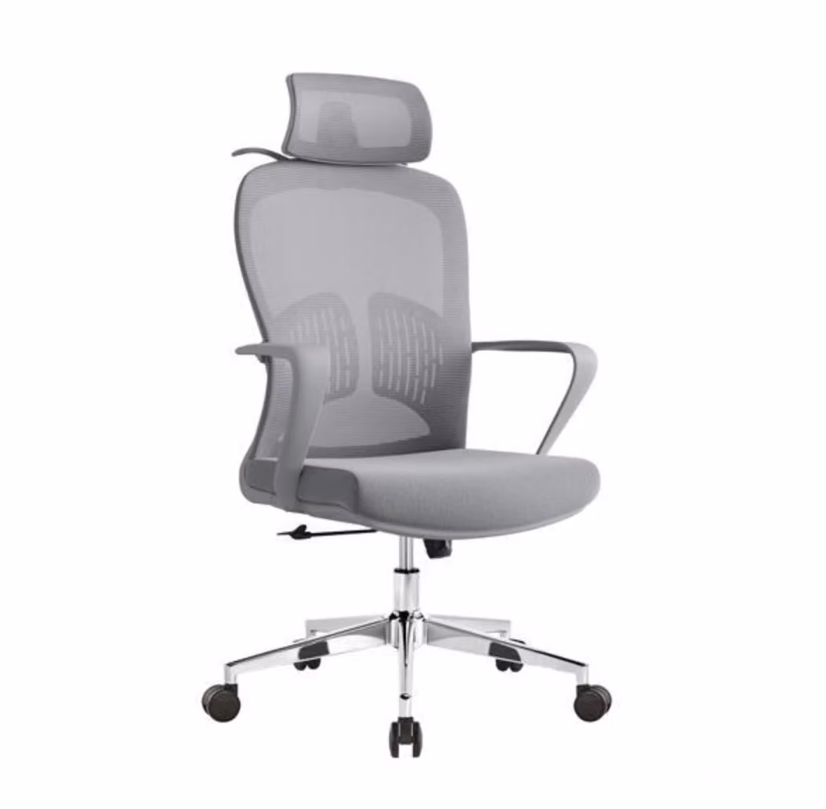 Sedia da ufficio ergonomica Baby Mix con poggiatesta e supporto lombare, grigia