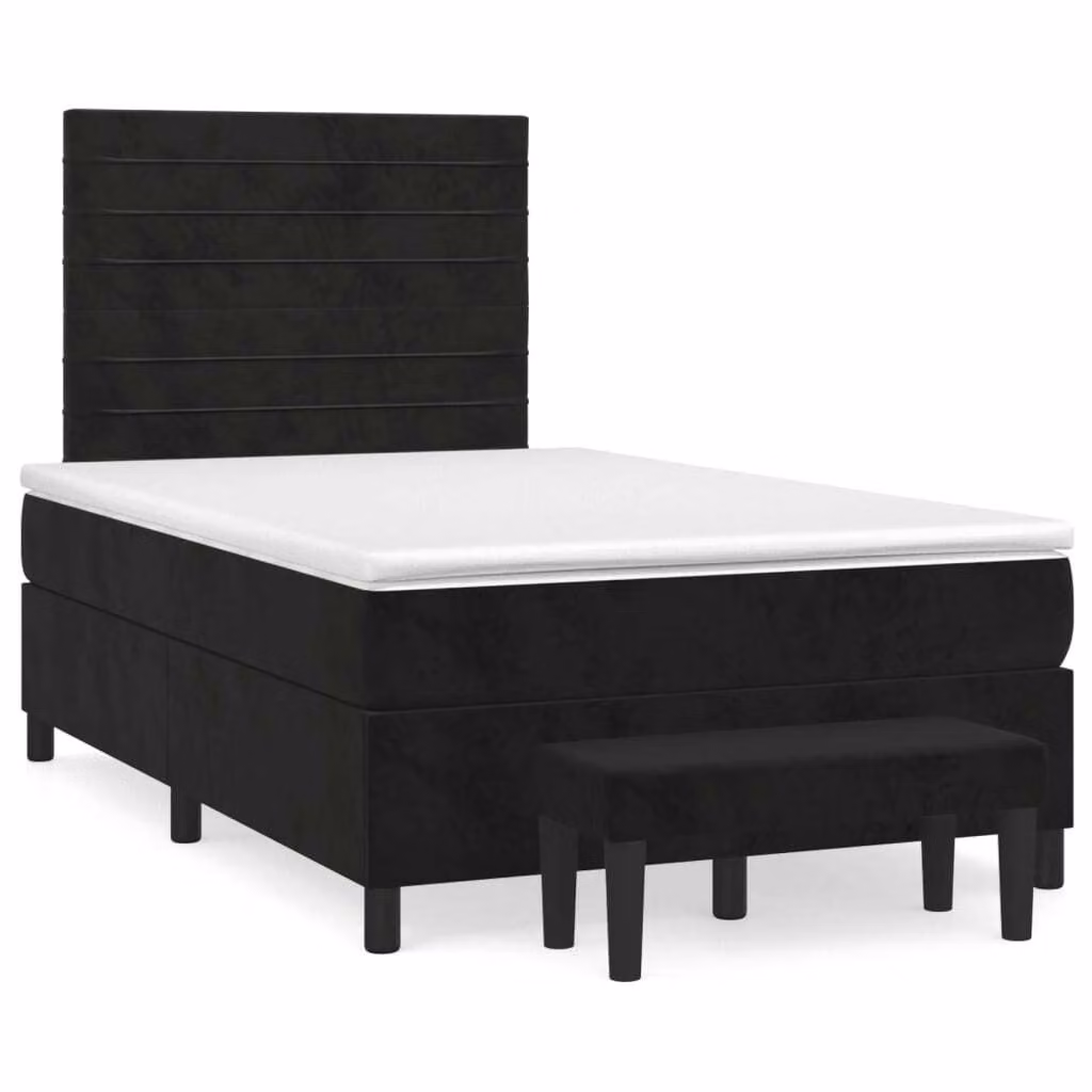 Maison Exclusive - Letto boxspring con materasso nero 120x190 cm velluto