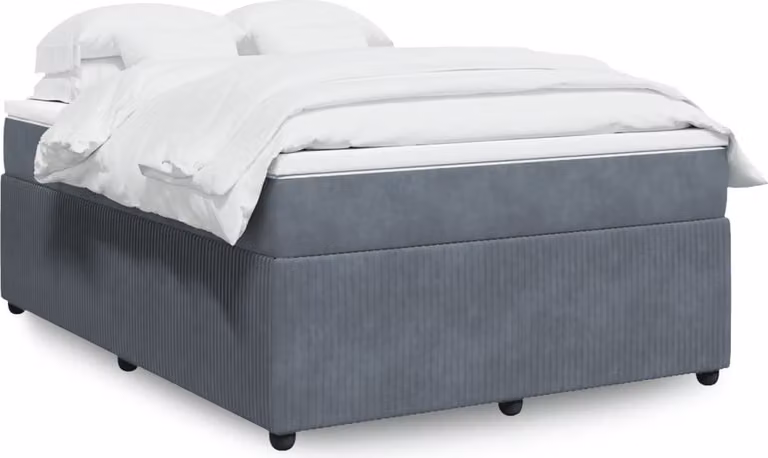 Maison Exclusive - Giroletto a Molle con Materasso Grigio Scuro 160x200 cm Velluto