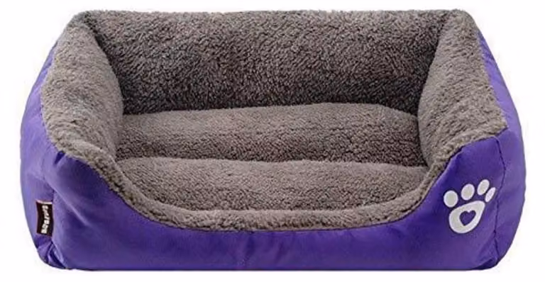 Cuccia per cani, cuccia per gatti, cuscino reversibile, colore viola, taglia L