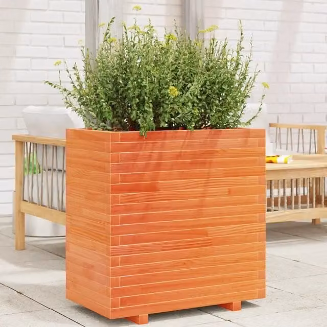 Fioriera da giardino ornamentale vidaXL in legno marrone L: 70 cm, P: 40 cm, H: 72 cm
