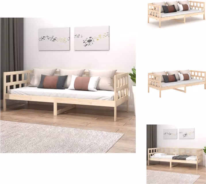 vidaXL Letto da giorno in pino massiccio 90x200 cm - Letti e strutture letto