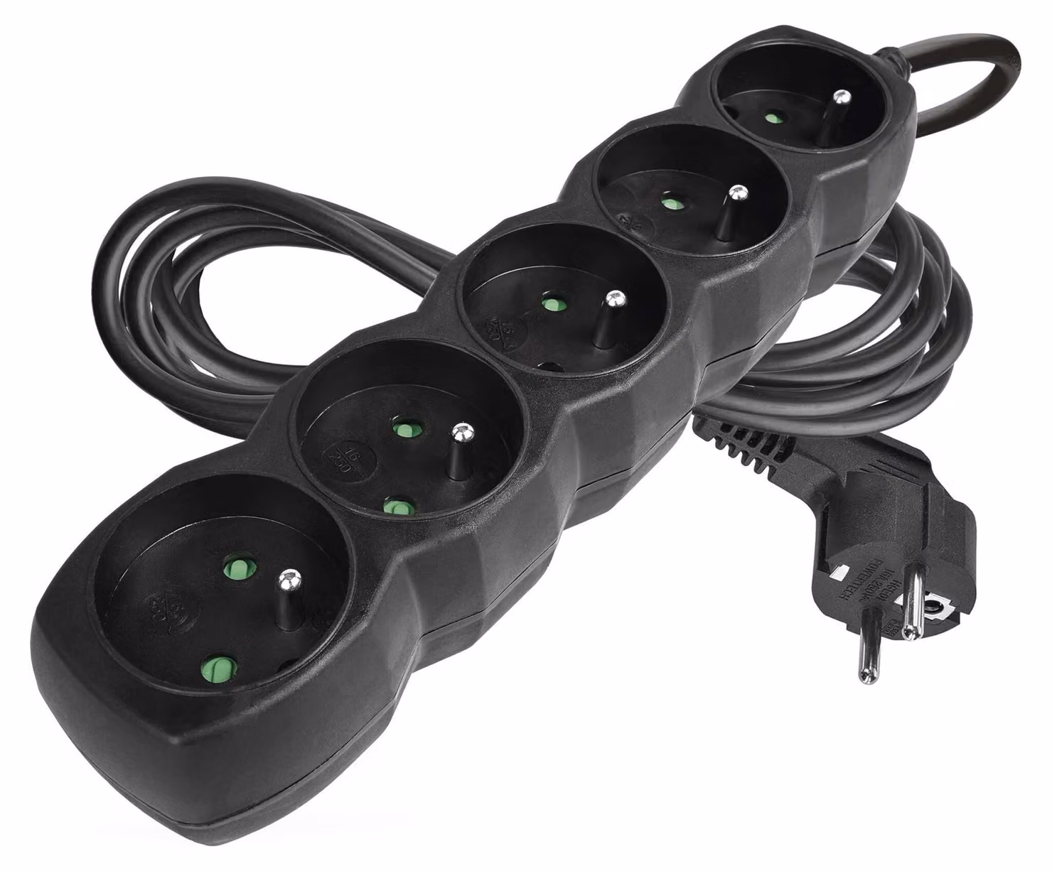 EMOS Cavo di prolunga 3 m / 5 prese / nero / PVC / 1,5 mm2, PC0513R